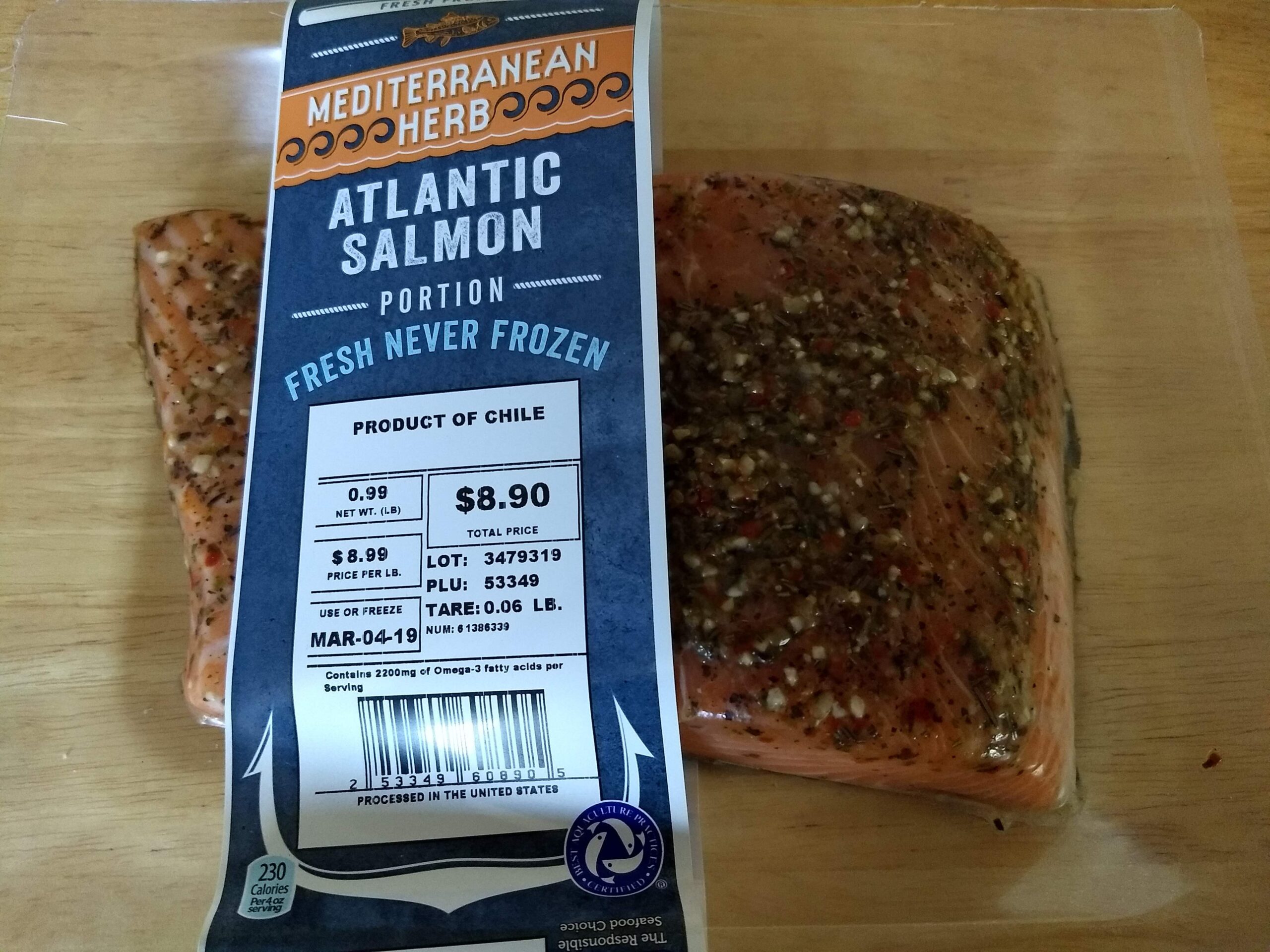Fresh Atlantic Salmon with Mediterranean herb,