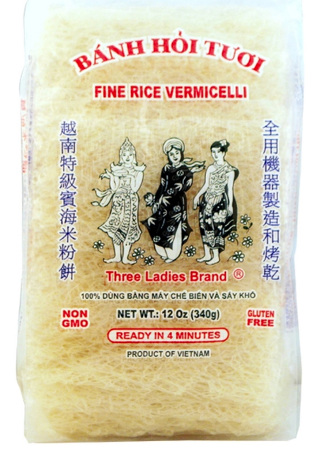 Three Ladies Fine Rice Vermicelli - Banh Hoi, 12oz